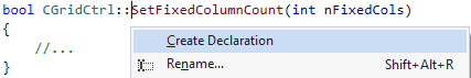 quickly create a declaration from any implementation