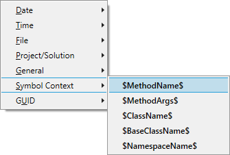 Expand file and symbol names taken from the context in which a VA Snippet is invoked
