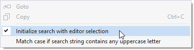 Open a context menu in the dialog to set advanced options